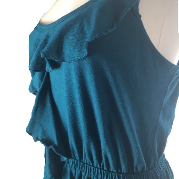 OLD NAVY Teal Midi Length Ruffle Dress Med - Picture 4 of 6